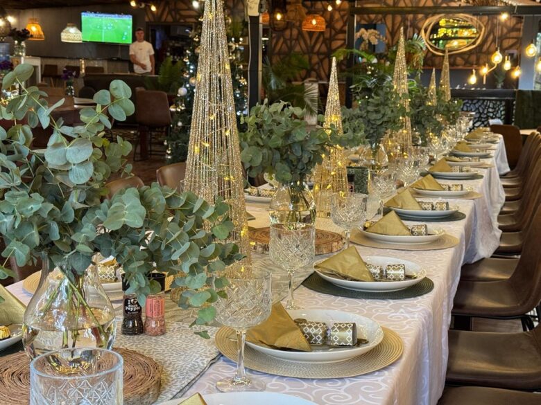 Letsitele Guesthouse function venue set with elegant dining tables