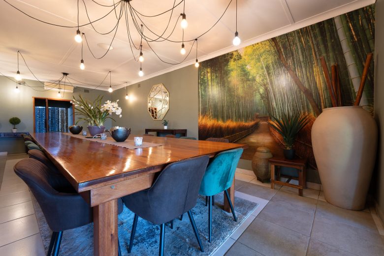 Private dining room arranged for a small group